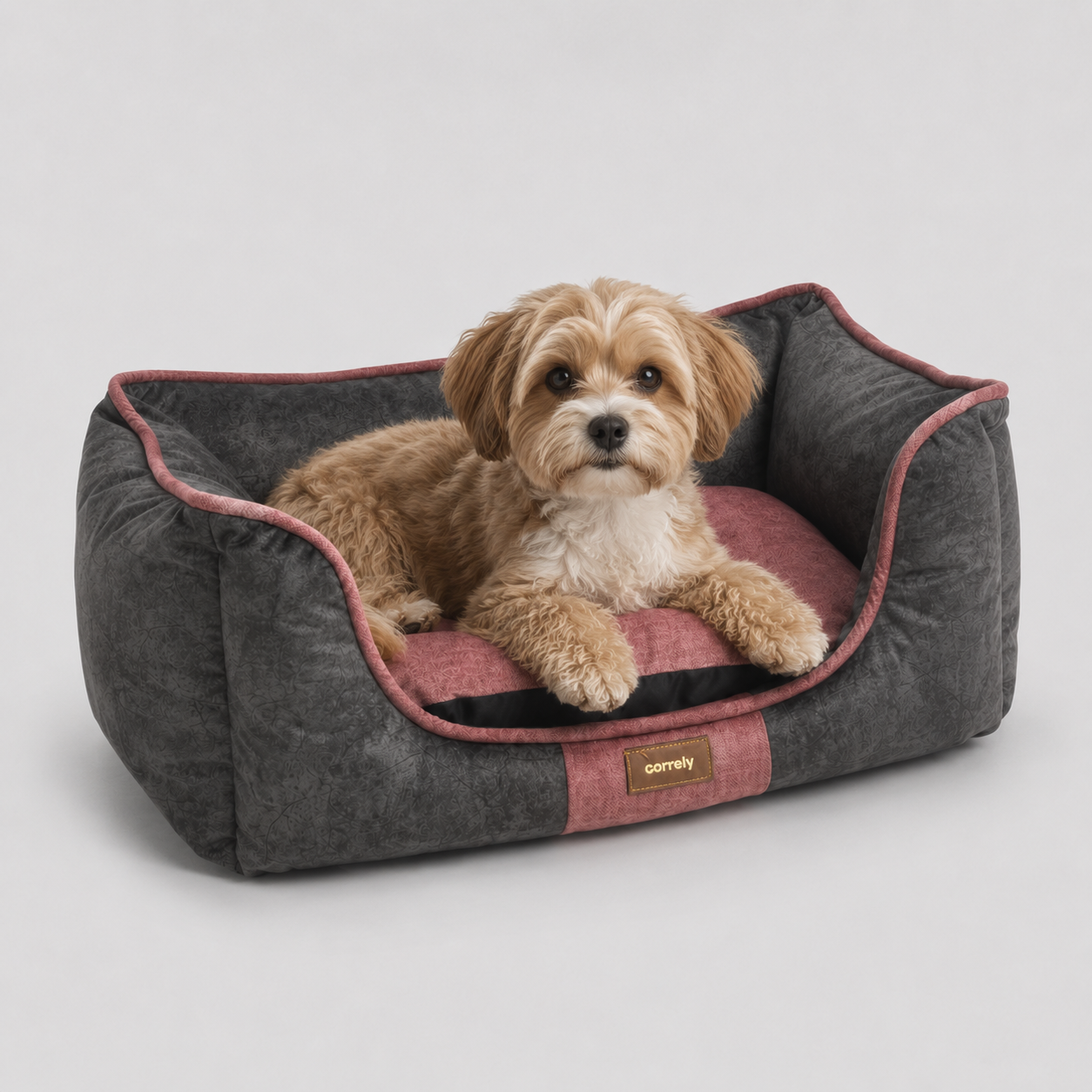 Cama Géminis Acolchada para Perros y Gatos con Bordes Altos Imagen principal del producto
