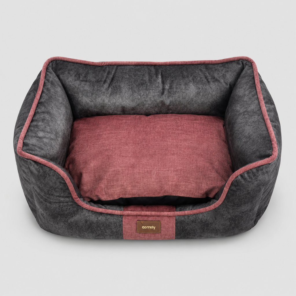 Cama Géminis Acolchada para Perros y Gatos con Bordes Altos